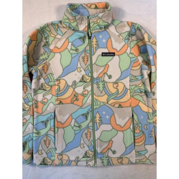 Columbia Girls Cream Ivory Fleece Jacket Benton Springs II Dark Stone Epicamp L - Picture 4 of 10